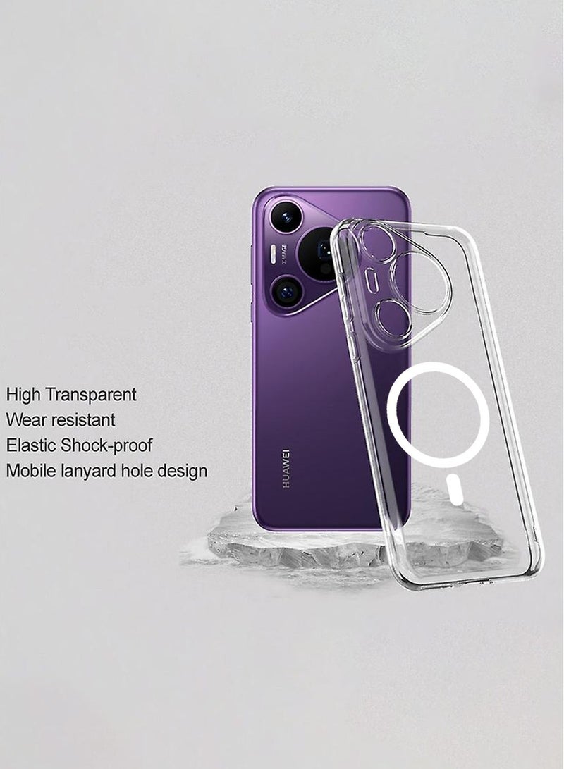 Techie غطاء شفاف Huawei Pura 70 Pro مع MagSafe – غطاء نحيف، مضاد للاصفرار مع حماية عدسة الكاميرا، حامل مغناطيسي متوافق - Image 4