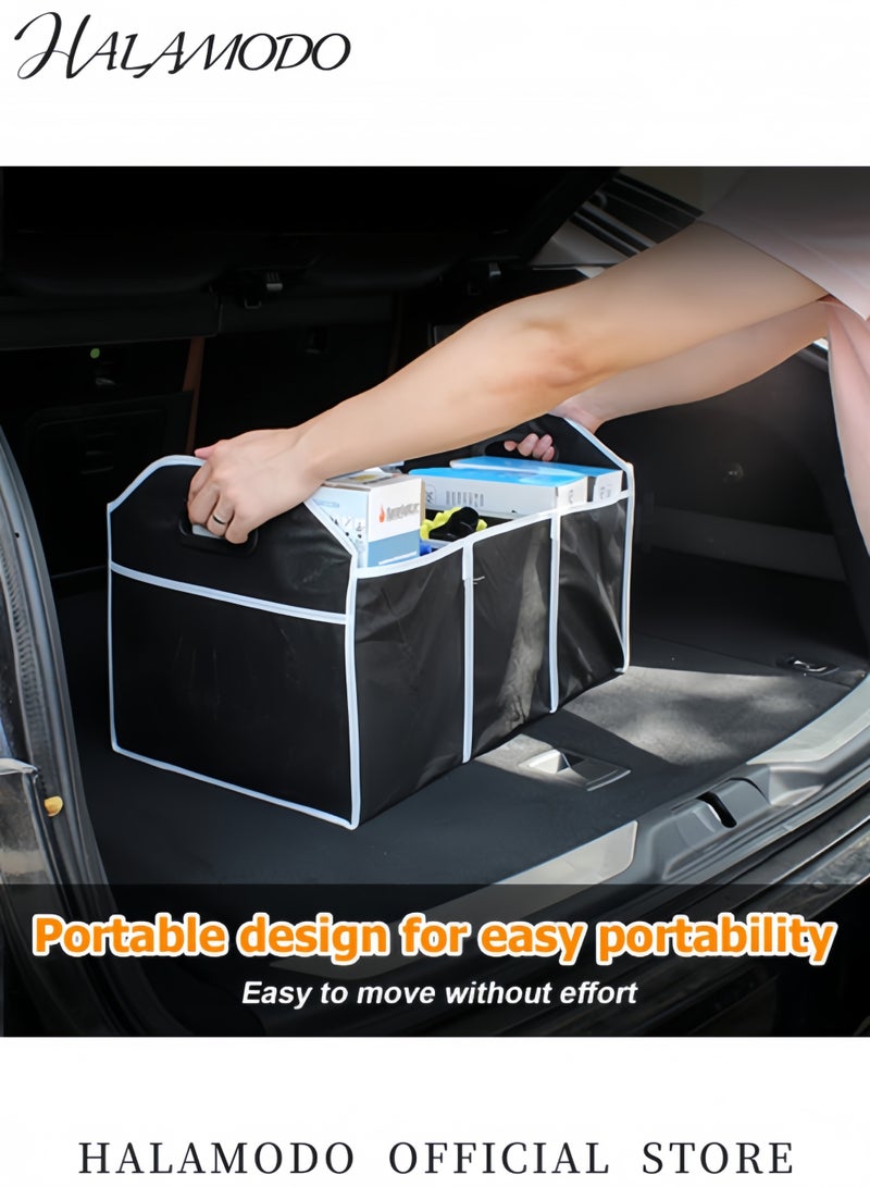 Halamodo Car Trunk Organizer with Large Capacity Collapsible Multi Compartment SUV Organizer Foldable Storage for Car Accessories for Women Men - Image 3
