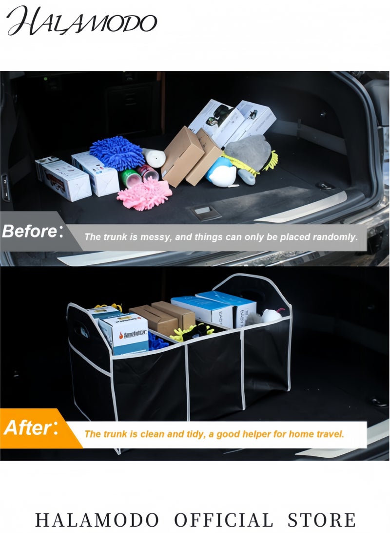 Halamodo Car Trunk Organizer with Large Capacity Collapsible Multi Compartment SUV Organizer Foldable Storage for Car Accessories for Women Men - Image 2