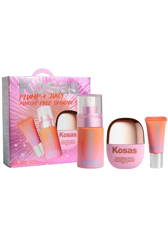 Kosas Plump + Juicy Makeup Prep Skincare Set – Hydrating & Plumping Glow Prep Kit