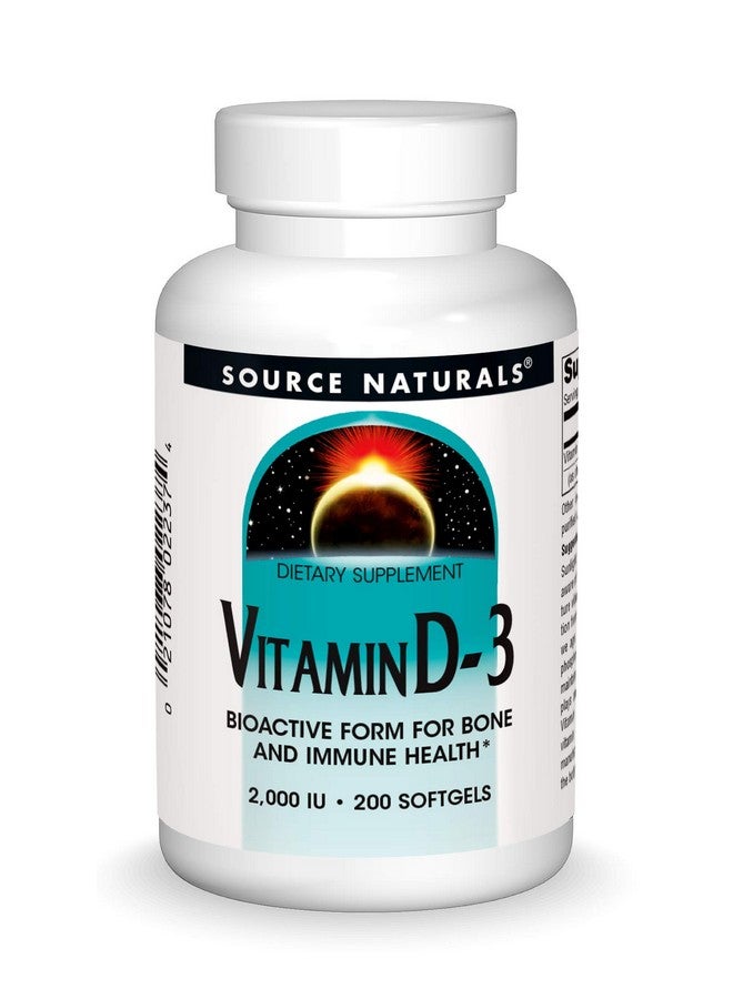 Source Naturals Vitamin D3 2000 Iu Supports Bone & Immune Health 200 Softgels - Image 2