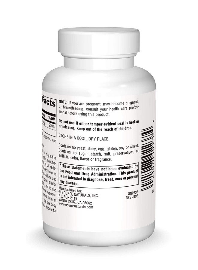 Source Naturals Vitamin D3 2000 Iu Supports Bone & Immune Health 200 Softgels - Image 3