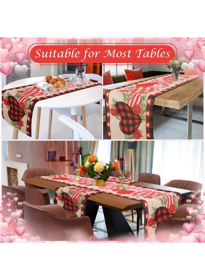 Tetutor Valentines Day Table Runner 13 x 72 Inch, Love Heart Valentine Table Runner Valentines Day Decorations, Kitchen Dining Table Decorations - Image 5
