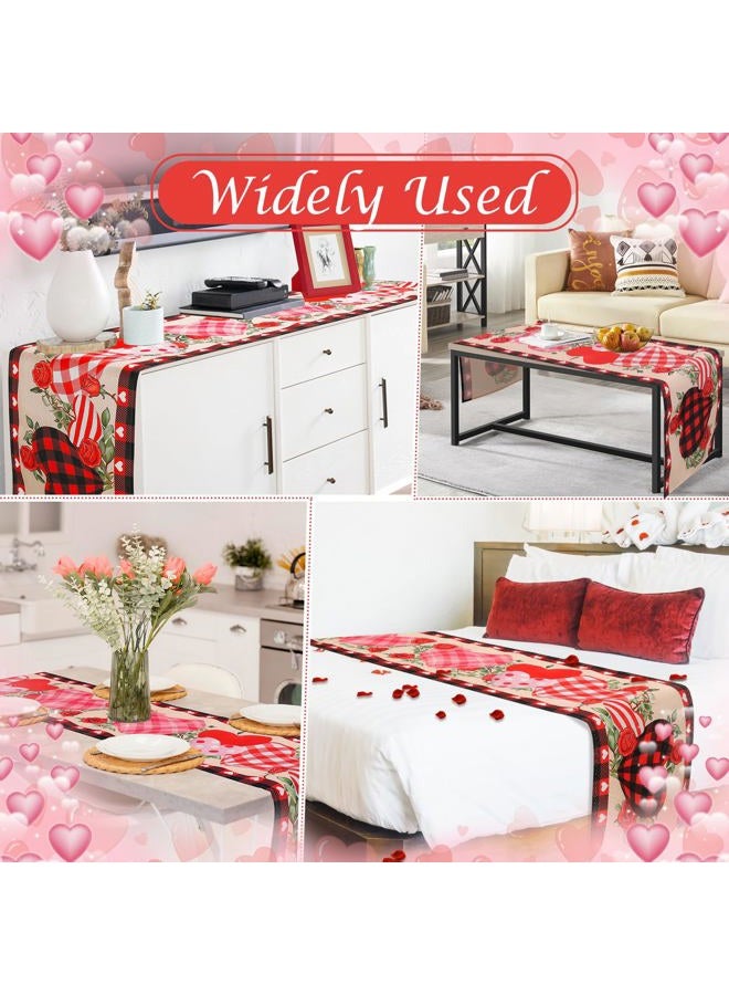 Tetutor Valentines Day Table Runner 13 x 72 Inch, Love Heart Valentine Table Runner Valentines Day Decorations, Kitchen Dining Table Decorations - Image 4