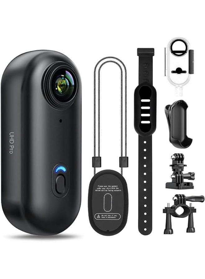 LENND 4k Action Camera,Mini Vlogging Camera,Small Body Camera with IPX7 Waterproof,Underwater Camcorder,Hands-Free POV Recording, Helmet Cam for Cycling, Motorcycle(32G Card)