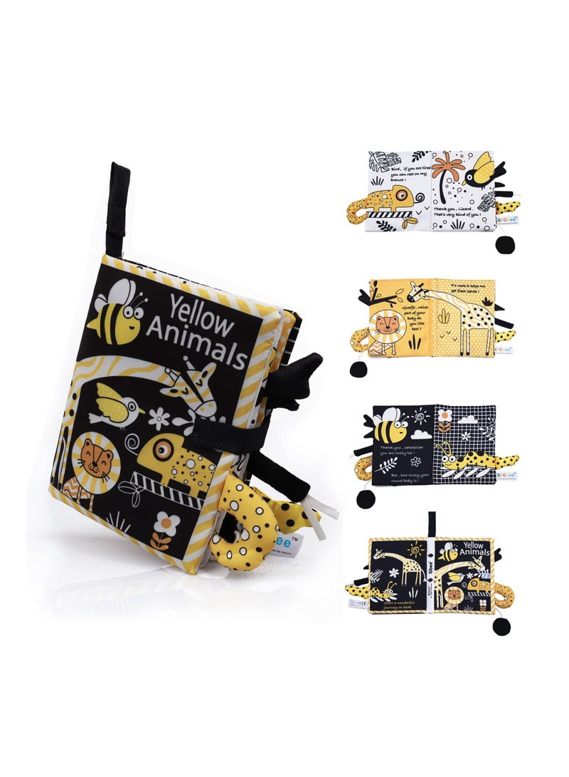 سيوسي كتب مجعدة للأطفال من عمر 0 ​​إلى 12 شهرًا، كتاب من القماش الناعم لحيوانات الغابة اللطيفة من MAKINGTEC مع ذيل حيوان مجسم ثلاثي الأبعاد، كتب قماشية للأطفال تلمس وتشعر بالكتاب الحسي للطفل - Image 1