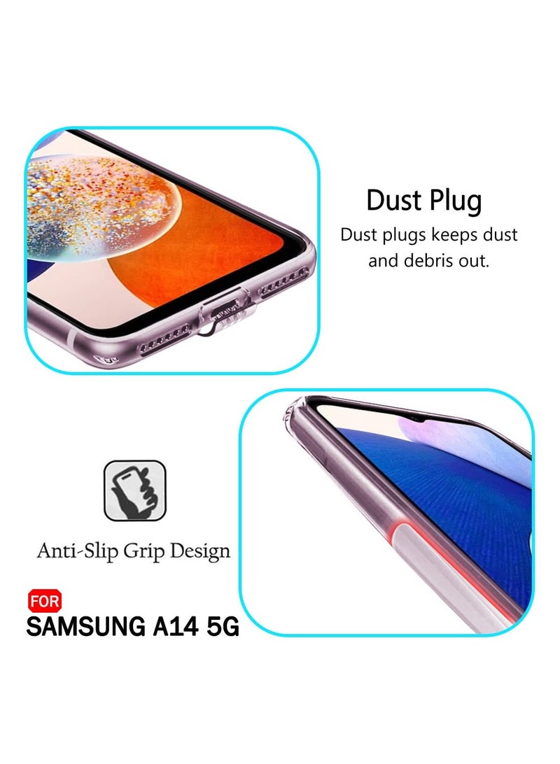 Soft Meterial Slim Transparent Mobile Phone Case For Samsung A14 5g , Shock Proof Back Cover, Full Body Coverage Lens Protection - Image 2