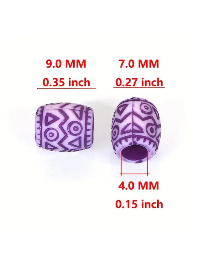 50pcs Solid Silvery Acrylic Barrel Beads For Dreadlocks Braids And DIY Jewelry - Image 4