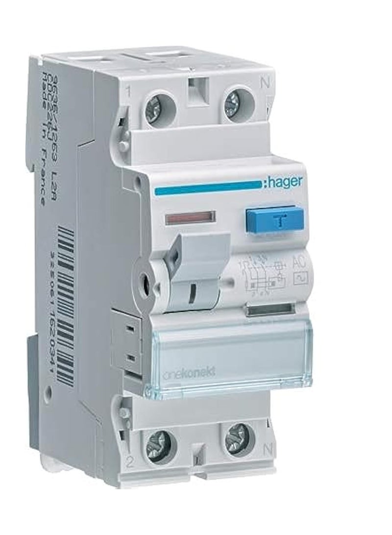 Hager Hager Earth Leakage Circuit Breaker - 63A 2Pole 300MA (ELCB/RCCB) CFC264J 