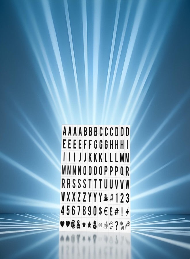 Mozff A Set 104Pcs Black Cinematic Lightbox Replacement Letters and Numbers Signs Black for A4 Light Up Letter Box Sign Message Board, Presentation Boards 65.4x35mm (LED Light Box is NOT Included) - Image 4