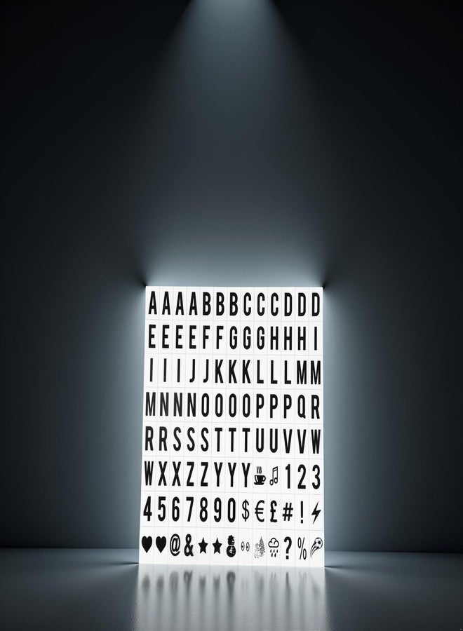 Mozff A Set 104Pcs Black Cinematic Lightbox Replacement Letters and Numbers Signs Black for A4 Light Up Letter Box Sign Message Board, Presentation Boards 65.4x35mm (LED Light Box is NOT Included) - Image 5