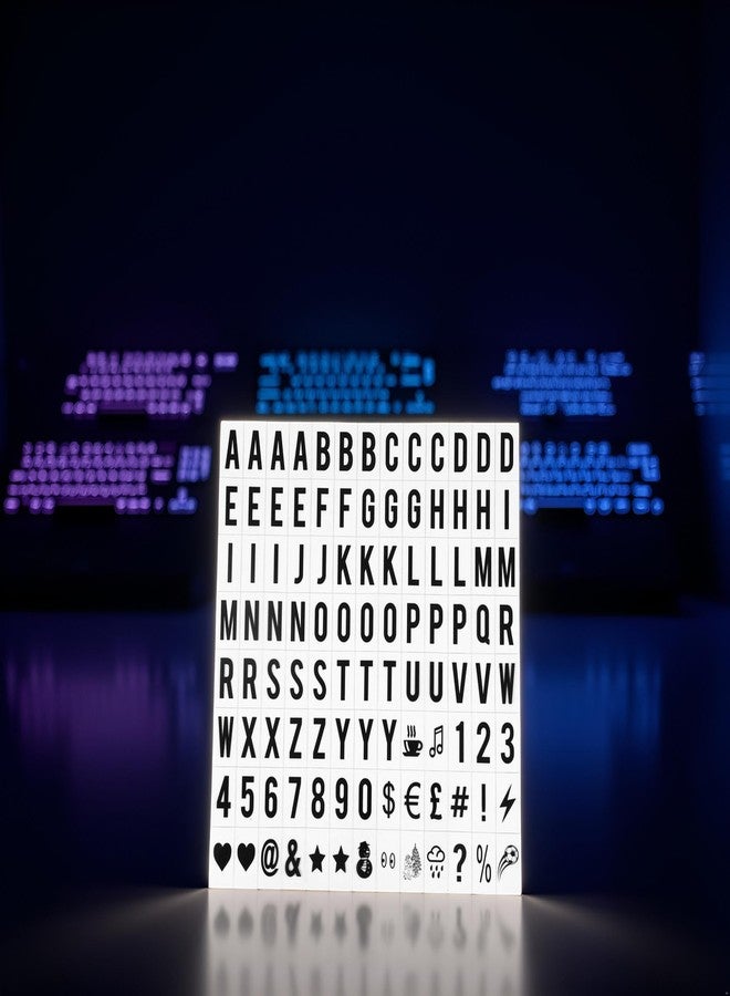 Mozff A Set 104Pcs Black Cinematic Lightbox Replacement Letters and Numbers Signs Black for A4 Light Up Letter Box Sign Message Board, Presentation Boards 65.4x35mm (LED Light Box is NOT Included) - Image 3