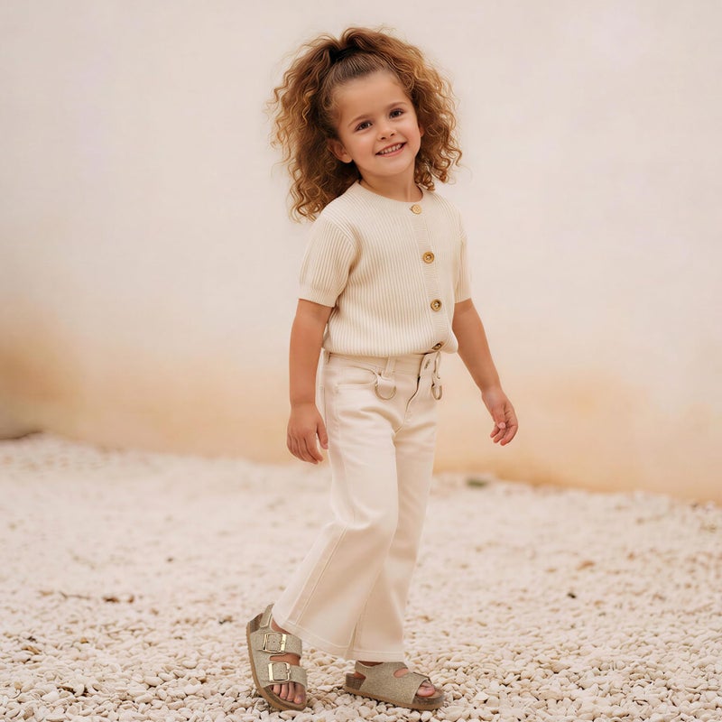 K KomForme Toddler Sandals Boys Girls Cork Footbed Open-toe Sandal Comfort Double Buckle Slip-on Shoes with Adjustable Back Strap - Image 2