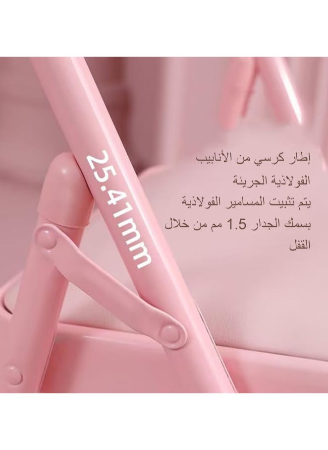 NOAEOU yoga chair Iyengar, yoga auxiliary foldable chair with lumbar back support balance yoga equipment metal folding chair balance handstand training tool, pink waist drag- 45 * 41 * 82.5cm  - Image 5