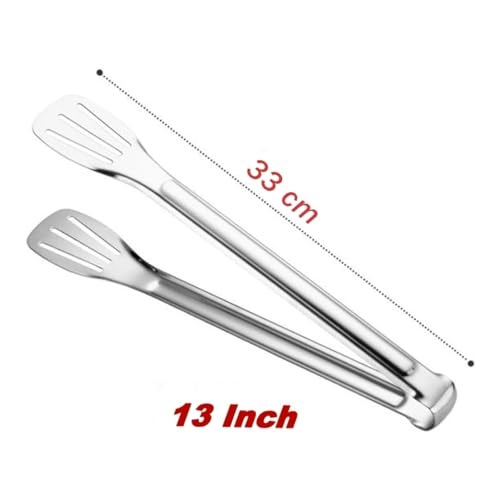 Freshome 13 Inch Tongs for Kitchen Stainless Steel Utility Frying, Cooking Serving Food Kitchen Grill Tongs - Ra052 - Image 2