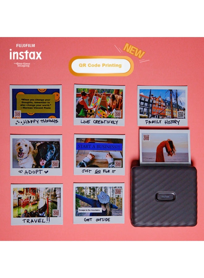 Instax Fuji Instax Link Wide Instant Camera, Smartphone Photo Printer Gray White, For Students And Home Use, Wide Format Double Pack Photo Paper Set - Image 2