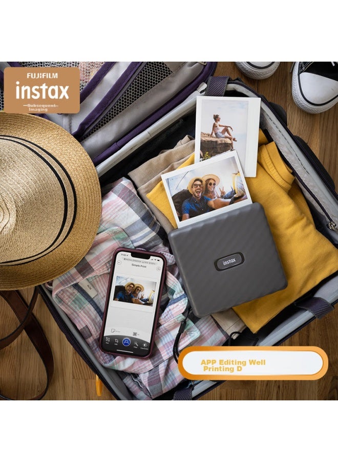 Instax Fuji Instax Link Wide Instant Camera, Smartphone Photo Printer Gray White, For Students And Home Use, Wide Format Double Pack Photo Paper Set - Image 5