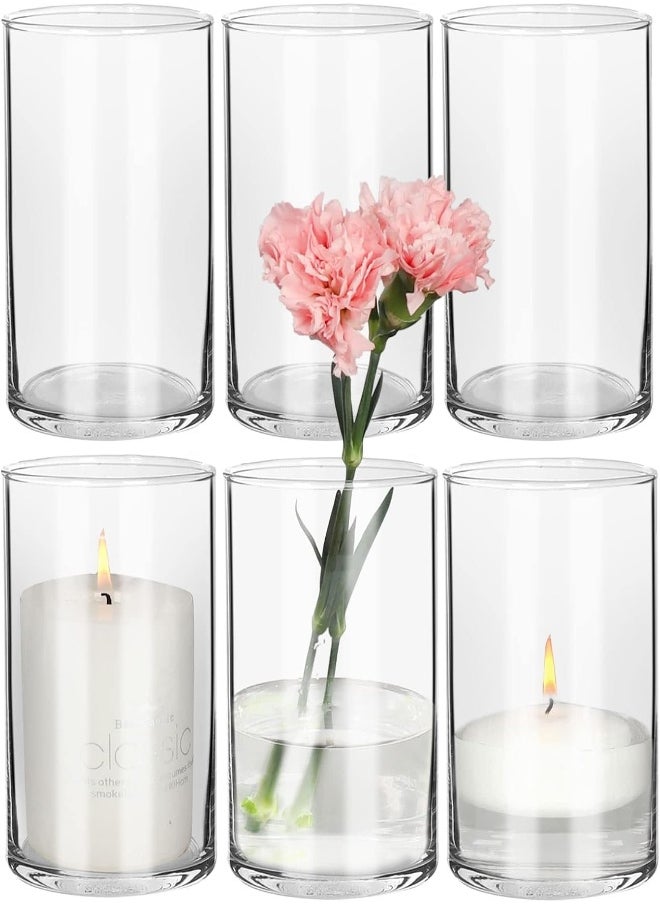 Bigivaca 6 Inch Tall Clear Glass Vases,Bulk Cylinder Flower& Plant Vases,Set Of 6 Pack Candle Holders For Wedding Centerpieces And Home Decoration. - pzsku/Z37F2092E01163544E01DZ/45/_/1716582987/a304f8e8-f295-4a66-9c49-922a92d44c0e