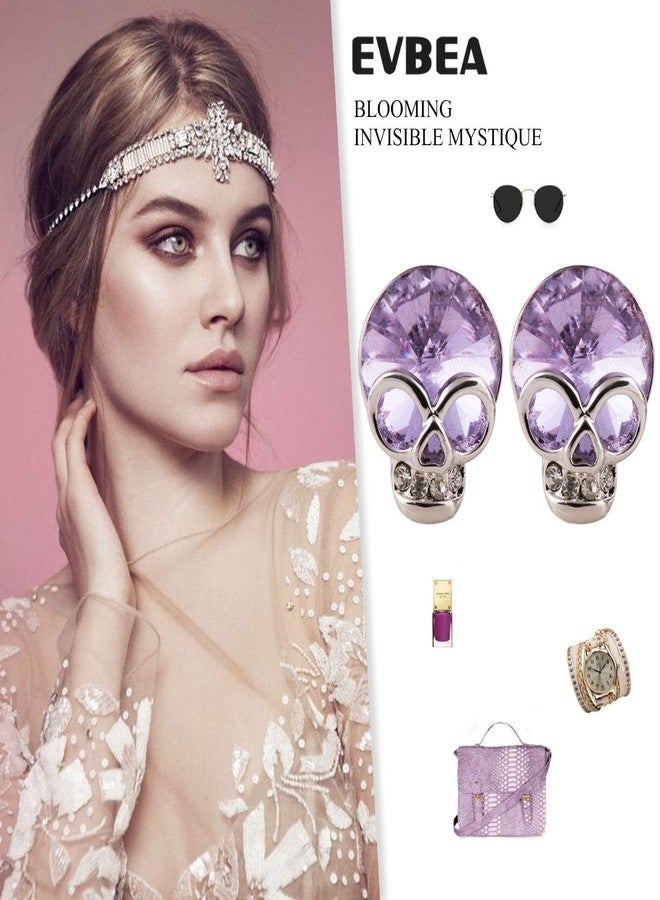 EVBEA Cute Skull Studs Women Gothic Cool Skeleton Jewelry Candy Earrings for Women (203,pl) - Image 5