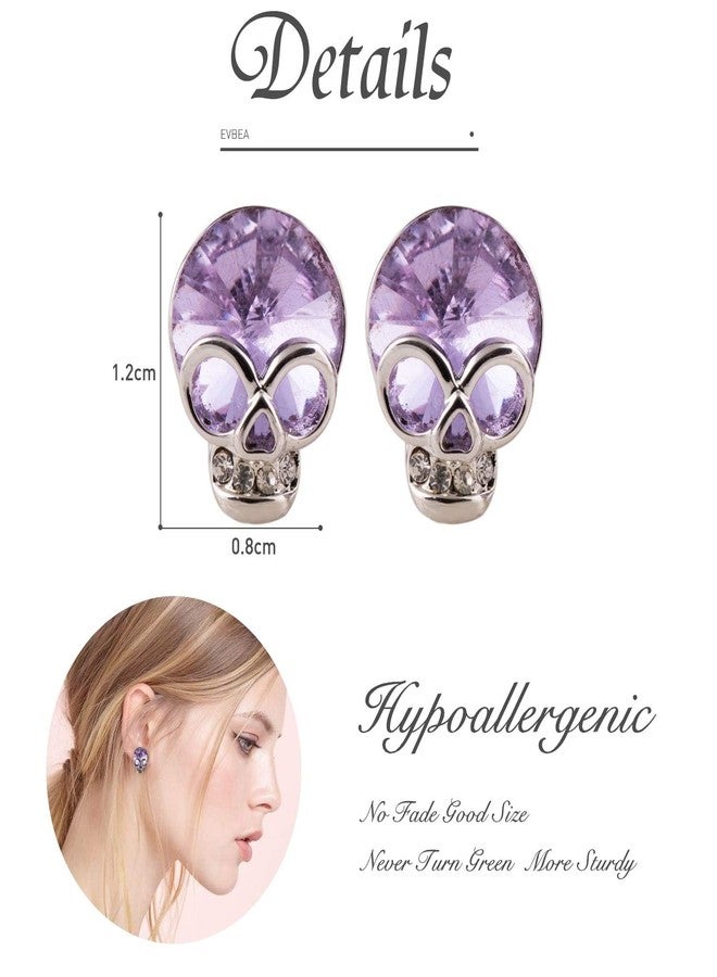 EVBEA Cute Skull Studs Women Gothic Cool Skeleton Jewelry Candy Earrings for Women (203,pl) - Image 4