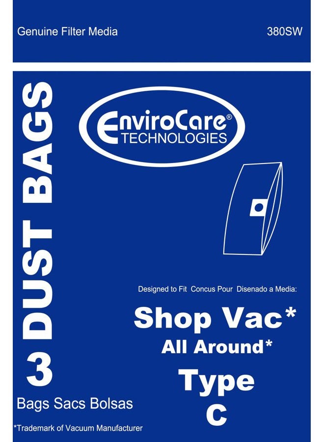 ENVIROCARE Replacement Vacuum Bags for Shop Vac All Around T - Image 2