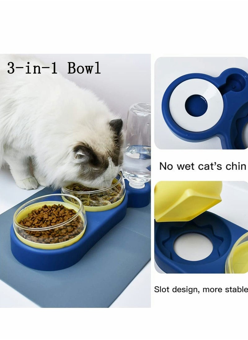 Generic Cat Bowls Dog Tilted Water and Food Bowl Set Pets Dual Port Feeding Pet Automatic Drinking  - Image 3