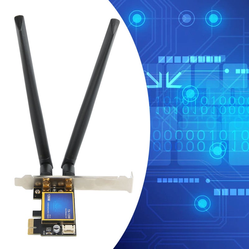 بطاقة واي فاي PCIE: محول شبكة لاسلكي بأنتينات عالية الكسب فائق النطاق 1200 ميجابت في الثانية - محول سطح المكتب بلوتوث 4.0 لتبسيط التشغيل لأجهزة سطح المكتب ذات فتحة PCIE تعمل بنظام ويندوز 7 و 8 و 10 - Image 2