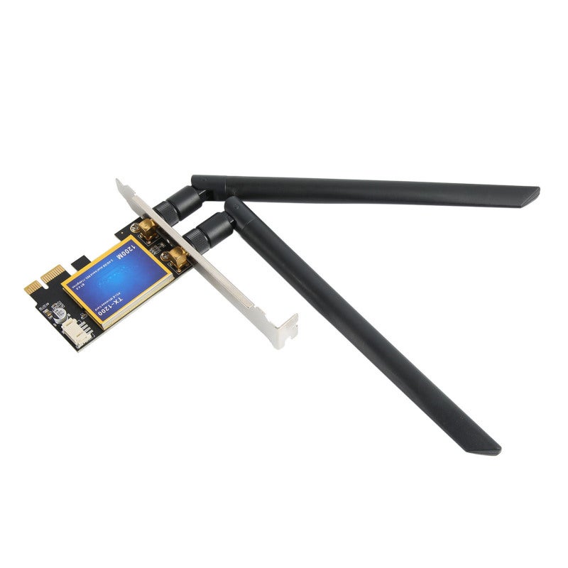 بطاقة واي فاي PCIE: محول شبكة لاسلكي بأنتينات عالية الكسب فائق النطاق 1200 ميجابت في الثانية - محول سطح المكتب بلوتوث 4.0 لتبسيط التشغيل لأجهزة سطح المكتب ذات فتحة PCIE تعمل بنظام ويندوز 7 و 8 و 10 - Image 3
