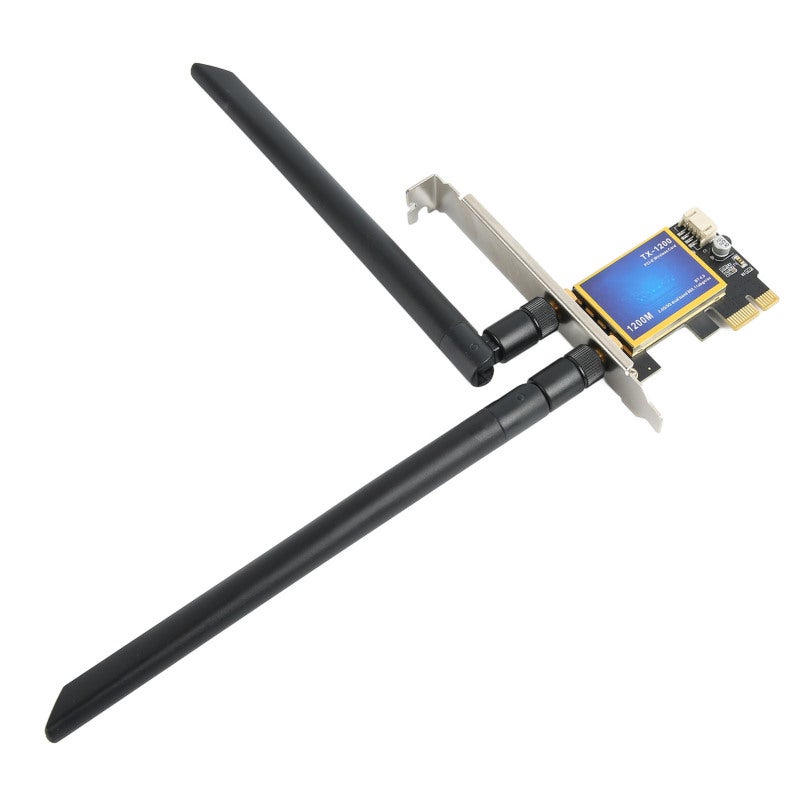 بطاقة واي فاي PCIE: محول شبكة لاسلكي بأنتينات عالية الكسب فائق النطاق 1200 ميجابت في الثانية - محول سطح المكتب بلوتوث 4.0 لتبسيط التشغيل لأجهزة سطح المكتب ذات فتحة PCIE تعمل بنظام ويندوز 7 و 8 و 10 - Image 5