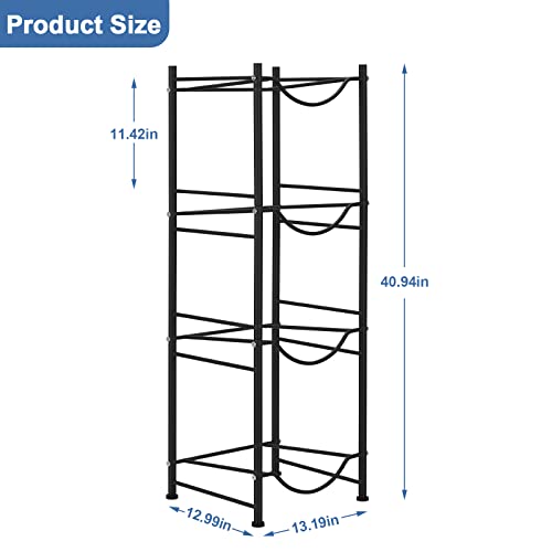 smusei 5 Gallon Water Bottle Jug Holder 4 Tier Heavy Duty Cooler Jug Storage Rack Detachable Bottle Organizer Shelf for Home, Kitchen, Office, Breakroom Space Save, Black - Image 4