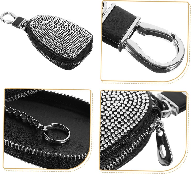 OUNONA Portable Rhinestone Key Pouch for Car Keys Stunning Inlay Crafted to Fit Without Button Interference for Stylish Car Accessories - Image 3