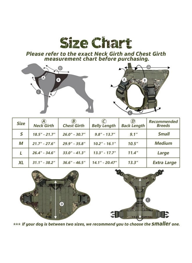 rabbitgoo Tactical Dog Harness for Large Dogs, Heavy Duty Dog Harness with Handle, No-Pull Service Dog Large Breed, Adjustable Military Dog Vest Harness for Training Hunting Walking, Green Camo, L - Image 1