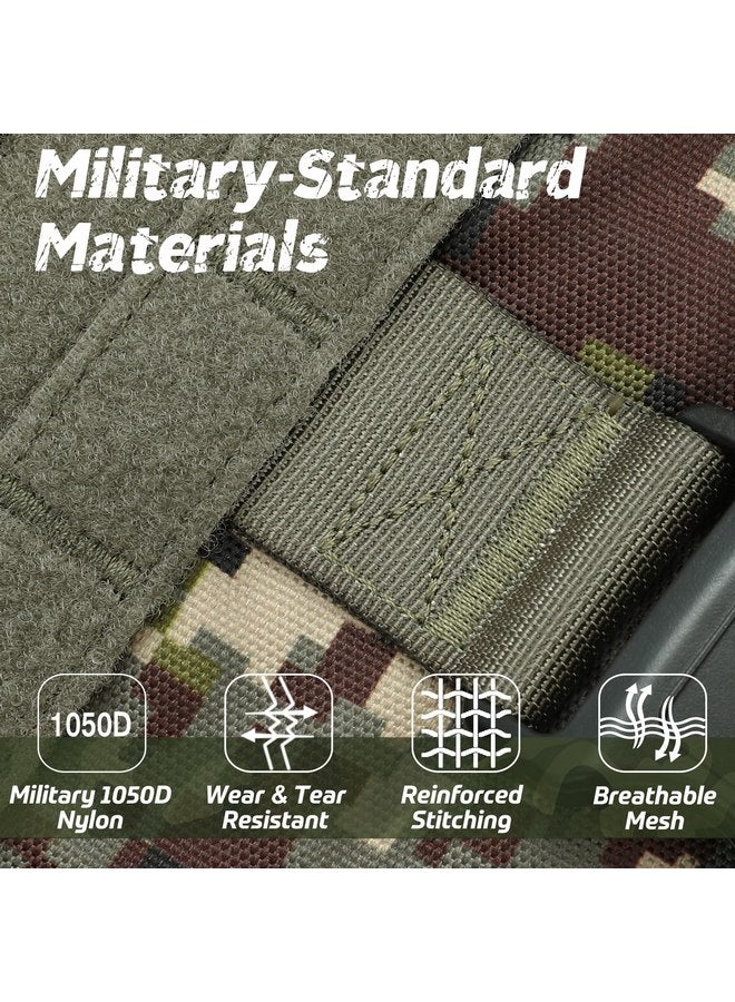 rabbitgoo Tactical Dog Harness for Large Dogs, Heavy Duty Dog Harness with Handle, No-Pull Service Dog Large Breed, Adjustable Military Dog Vest Harness for Training Hunting Walking, Green Camo, L - Image 2