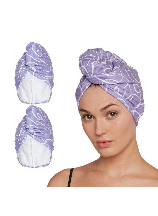 Turbie Twist Turbie Twist Microfiber Hair Towel Wrap for Women and Men | 2 Pack | Bathroom Essential Accessories | Quick Dry Hair Turban for Drying Curly, Long & Thick Hair (Purple Signature) - Image 1