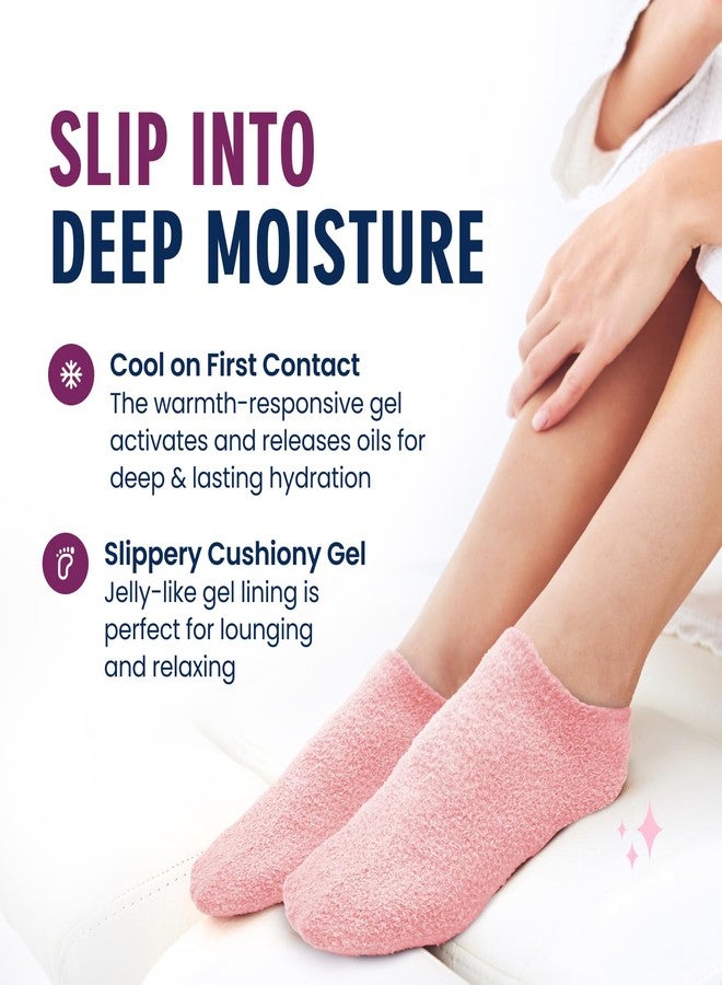 Dr. Frederick's Original Dr. Frederick’s Original Moisturizing Gel Socks for Men & Women – Dry Feet & Cracked Heel Treatment – Full Foot Gel Lining with Mango Butter, Shea Butter, Jojoba & Coconut Oil – Plush Pink - Image 4