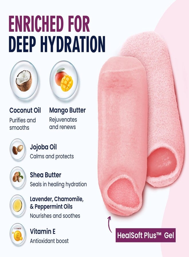 Dr. Frederick's Original Dr. Frederick’s Original Moisturizing Gel Socks for Men & Women – Dry Feet & Cracked Heel Treatment – Full Foot Gel Lining with Mango Butter, Shea Butter, Jojoba & Coconut Oil – Plush Pink - Image 3