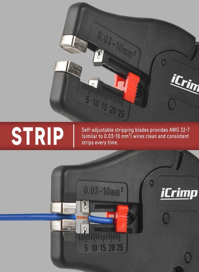 IWISS iCrimp Automatic Wire Stripper with Built-in Cutter,Multifunctional Wire Stripping Tool&Cutting Tool for AWG 32-7(0.03-10mm2) - Image 2