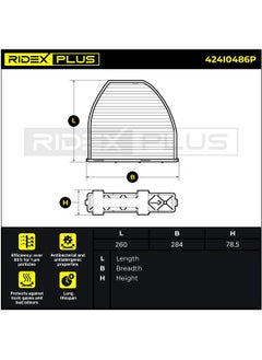 RIDEX RIDEX PLUS - POLLEN FILTER / CABIN FILTER FOR MERCEDES - 2128300318 / 2128300318 / 2128300018 / 2048300018 / 2048300018 / 2128300018 / 2128300218 / 2048300518 / 2128300218 / 2048300518 / 2128300118 / 2128300118  - Image 4