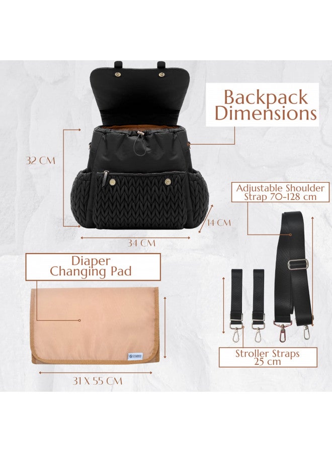 SEWBOO SEWBOO Diaper Bag BackPack Large Capacity Travel Mommy Bag Waterproof and Stylish with Changing Pad Baby Bag for Women and Girls  - Image 3