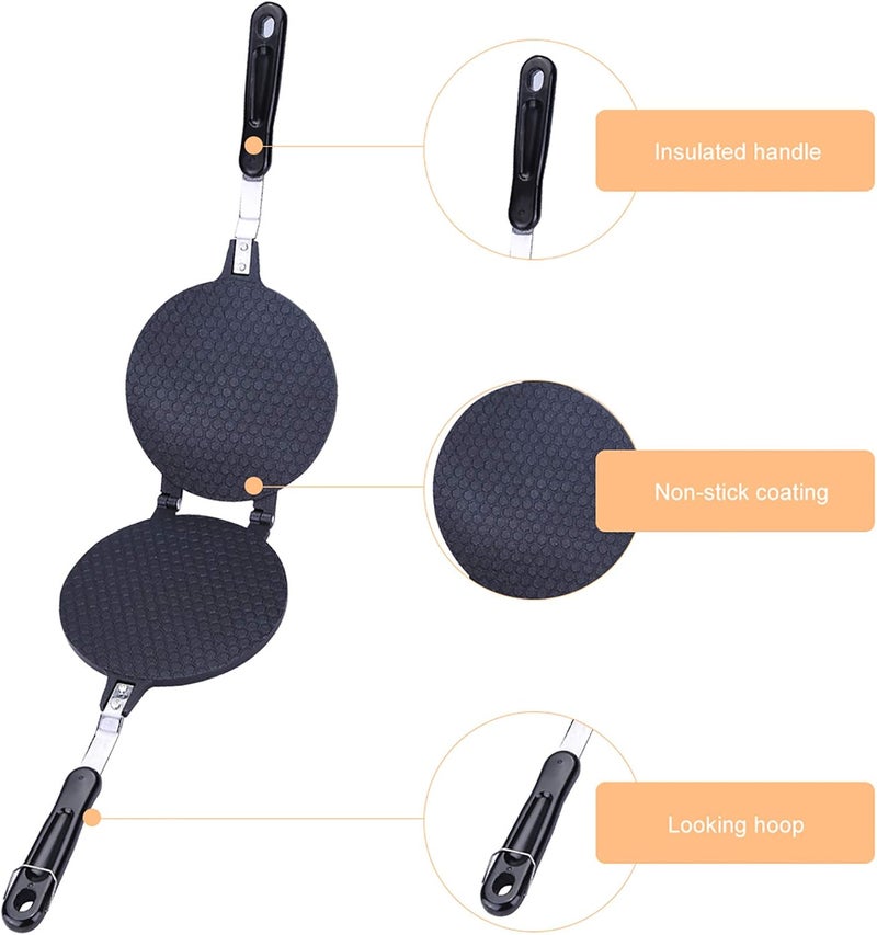 Waffle Maker Non Stick Waffle Irons Pan Egg Roll Maker DIY Ice Cream Pancake Cone Maker Omelet Dessert Cooking Baking Tool for Home Kitchen Restaurant - Image 3