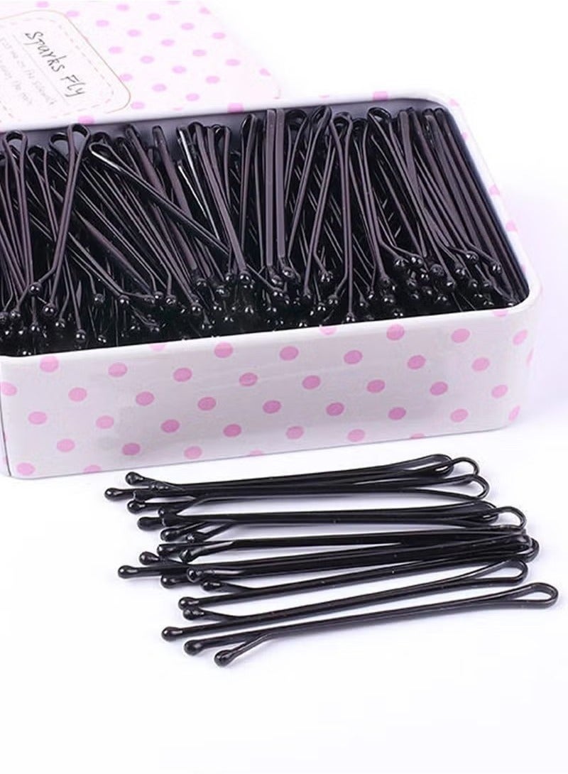 Generic 100-Piece Long Hair Bobby Pins with Case Box, Black Jumbo Hair Pins for Buns, 5.5cm Premium Bulk Hairclip for Girls Women Wedding Party, Great for All Hair Types - Image 3