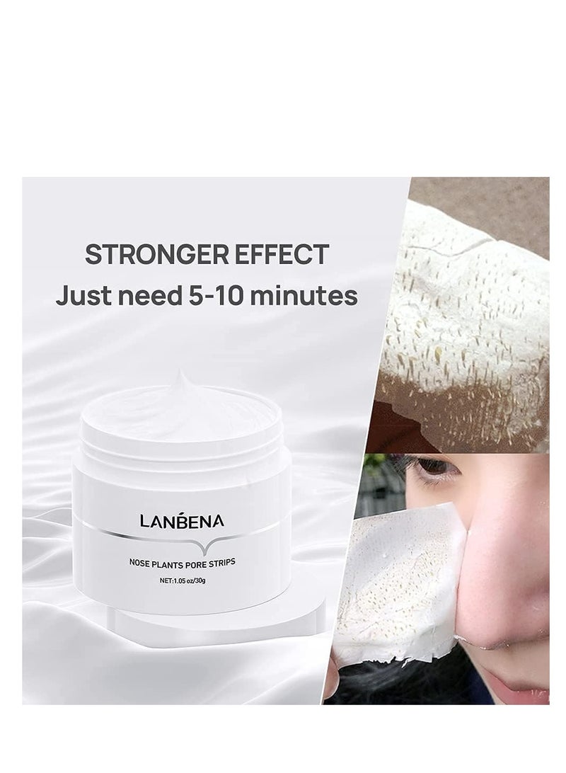LANBENA Blackhead Remover Mask, LANBENA Blackhead Strips Blackhead Mask Peel off Mask Facial Pore Cleanser Purifying Face Mask Nose strips (1.05 Ounce)  - Image 4