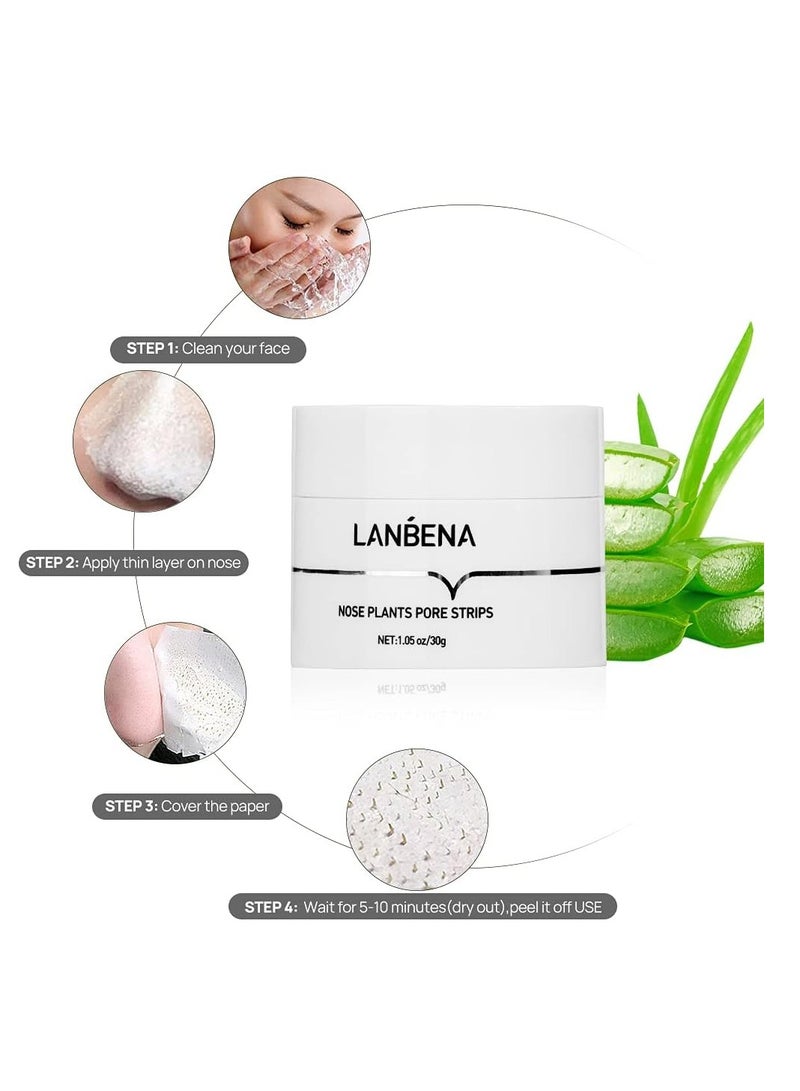 LANBENA Blackhead Remover Mask, LANBENA Blackhead Strips Blackhead Mask Peel off Mask Facial Pore Cleanser Purifying Face Mask Nose strips (1.05 Ounce)  - Image 3