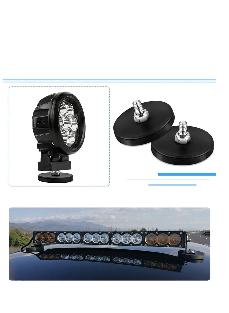 مغناطيس نيديميو مغطى بالمطاط، مغناطيسات سوداء ذات سطح مطلي، مغناطيسات مقاومة للماء، مغناطيس خيط M6 للإضاءة وأدوات الكاميرا، 6 قطع - Image 4