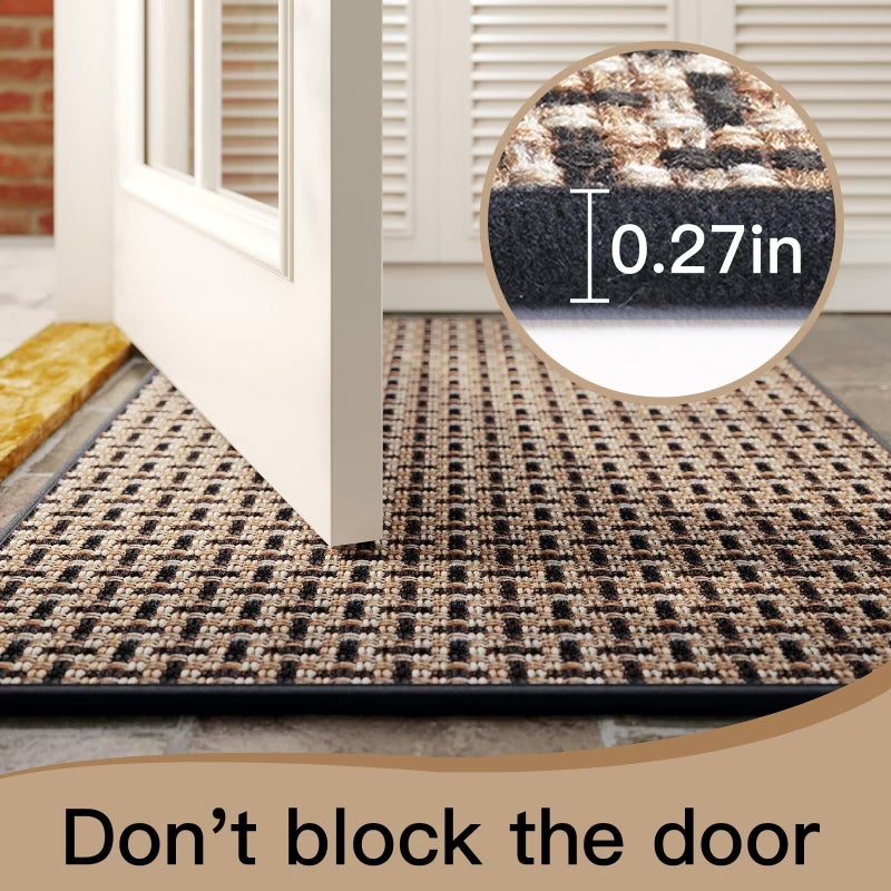 YDKGL Door Mat Entrance 24x35, Dirt Resistant and Absorbent, Non-Slip Rubber Backing Floor Mats, Easy Clean Low-Profile Doormat for Entryway, Front Door, Inside Entrance, Black - Image 4