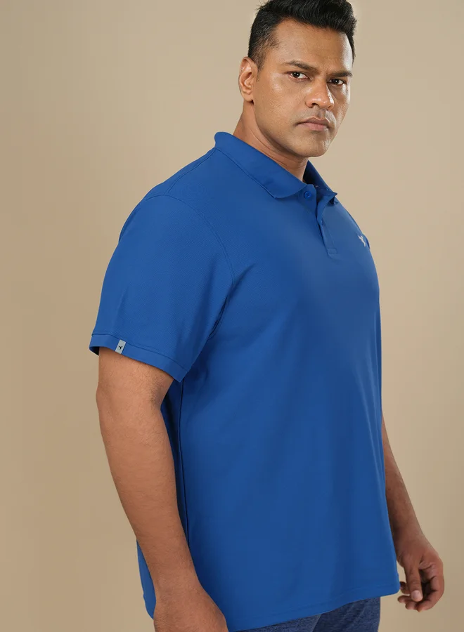 Technosport Technosport Plus Size Solid Short Sleeve Polo T-Shirt