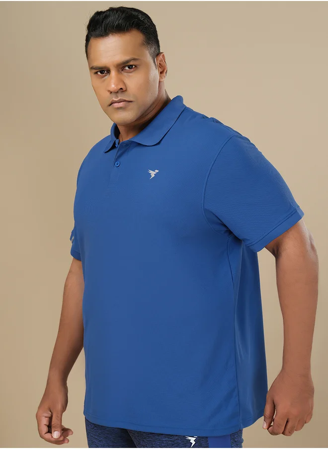 تكنوسبورت Technosport Plus Size Solid Short Sleeve Polo T-Shirt