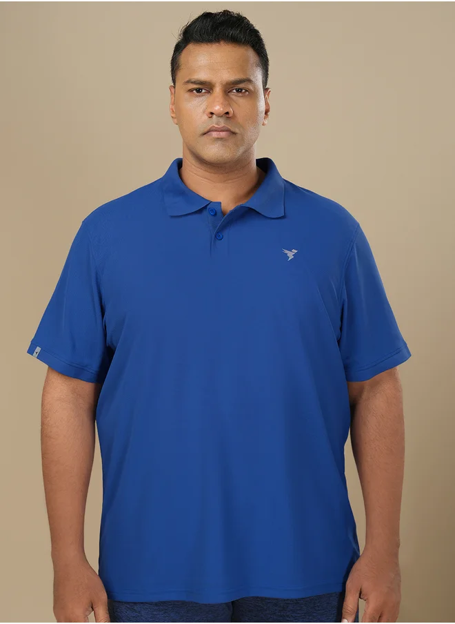 تكنوسبورت Technosport Plus Size Solid Short Sleeve Polo T-Shirt