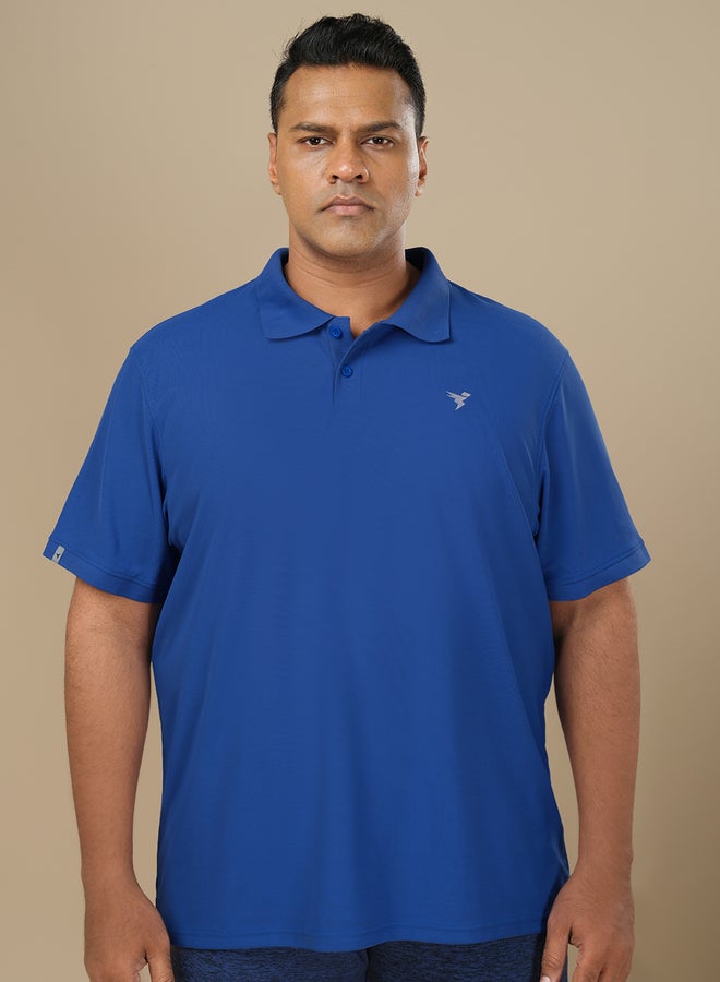 تكنوسبورت تيشيرت بولو بأكمام قصيرة سادة مقاس كبير من تكنوسبورت - Image 1