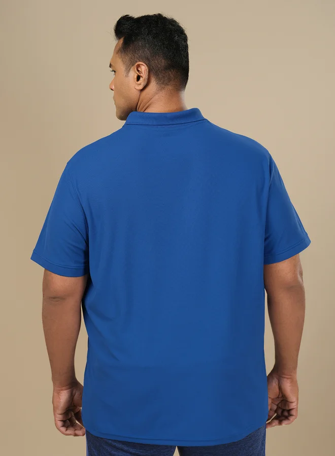 Technosport Technosport Plus Size Solid Short Sleeve Polo T-Shirt